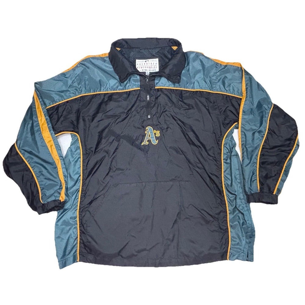 Vintage Oakland Athletics A's Pullover Windbreaker Jacket G-III Carl Banks M